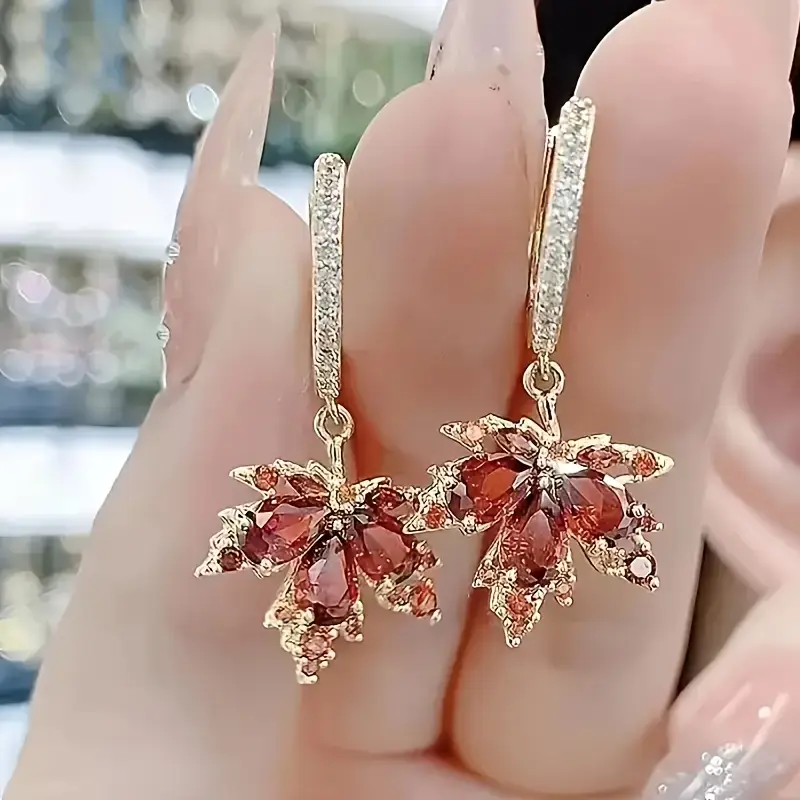 Eliana | Gold Leaf Drop Earrings