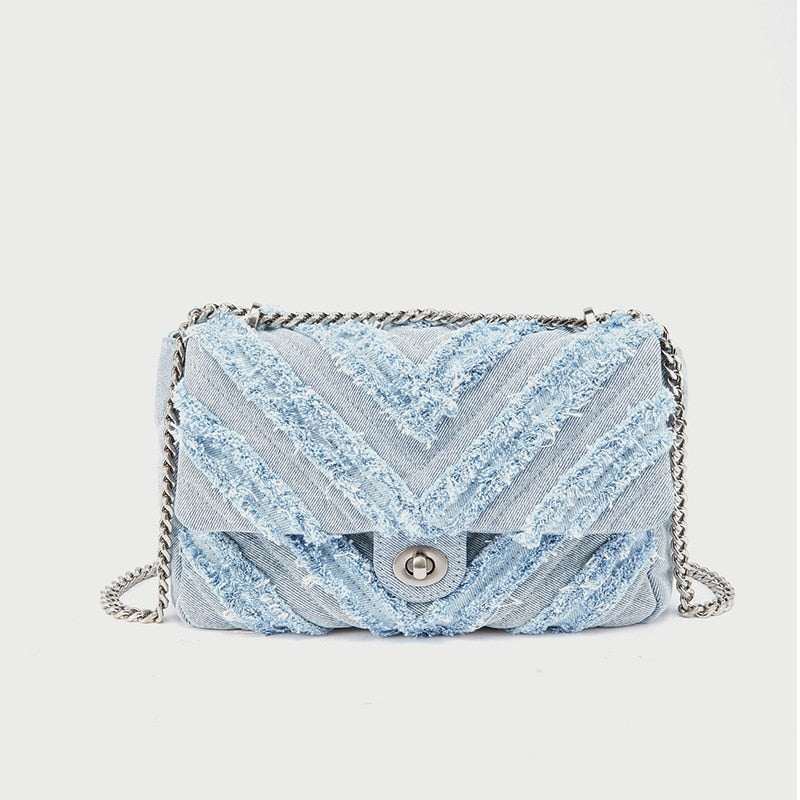 Macy - Elegant Light Blue Denim Crossbody Bag for Women
