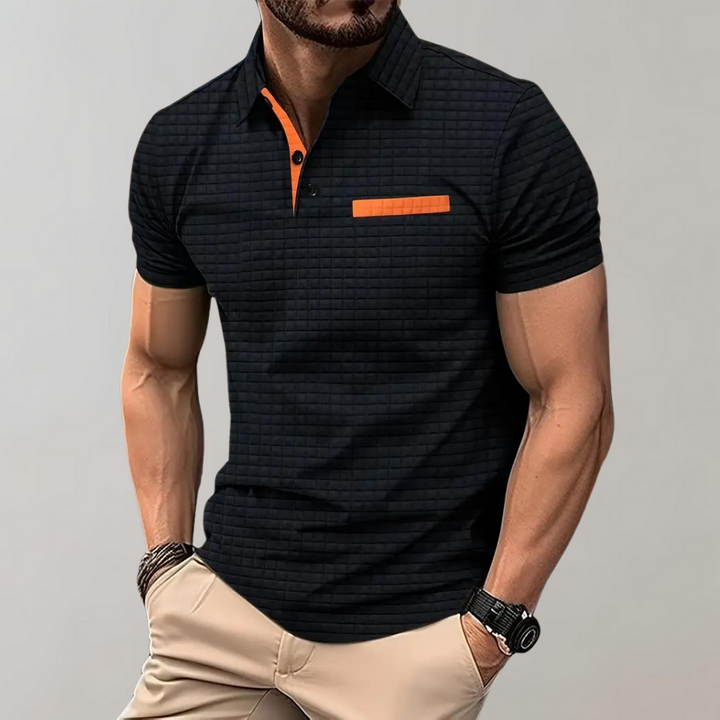 Men's Casual Polo Shirt Classic Short Sleeve Knit Top