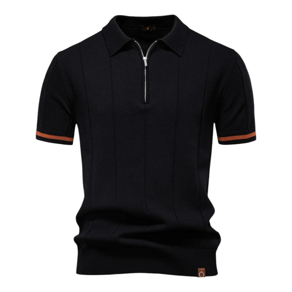 Men's Stretch Knit Texture Viscose Polo Shirt