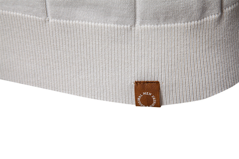 Men's Short-Sleeve Quarter-Zip Ribbed Polo Shirt