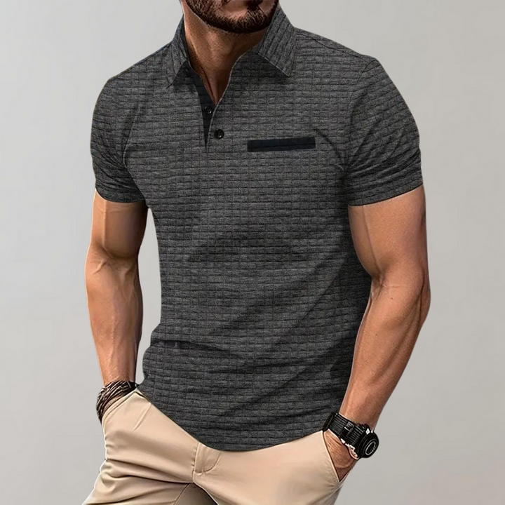 Men's Casual Polo Shirt Classic Short Sleeve Knit Top