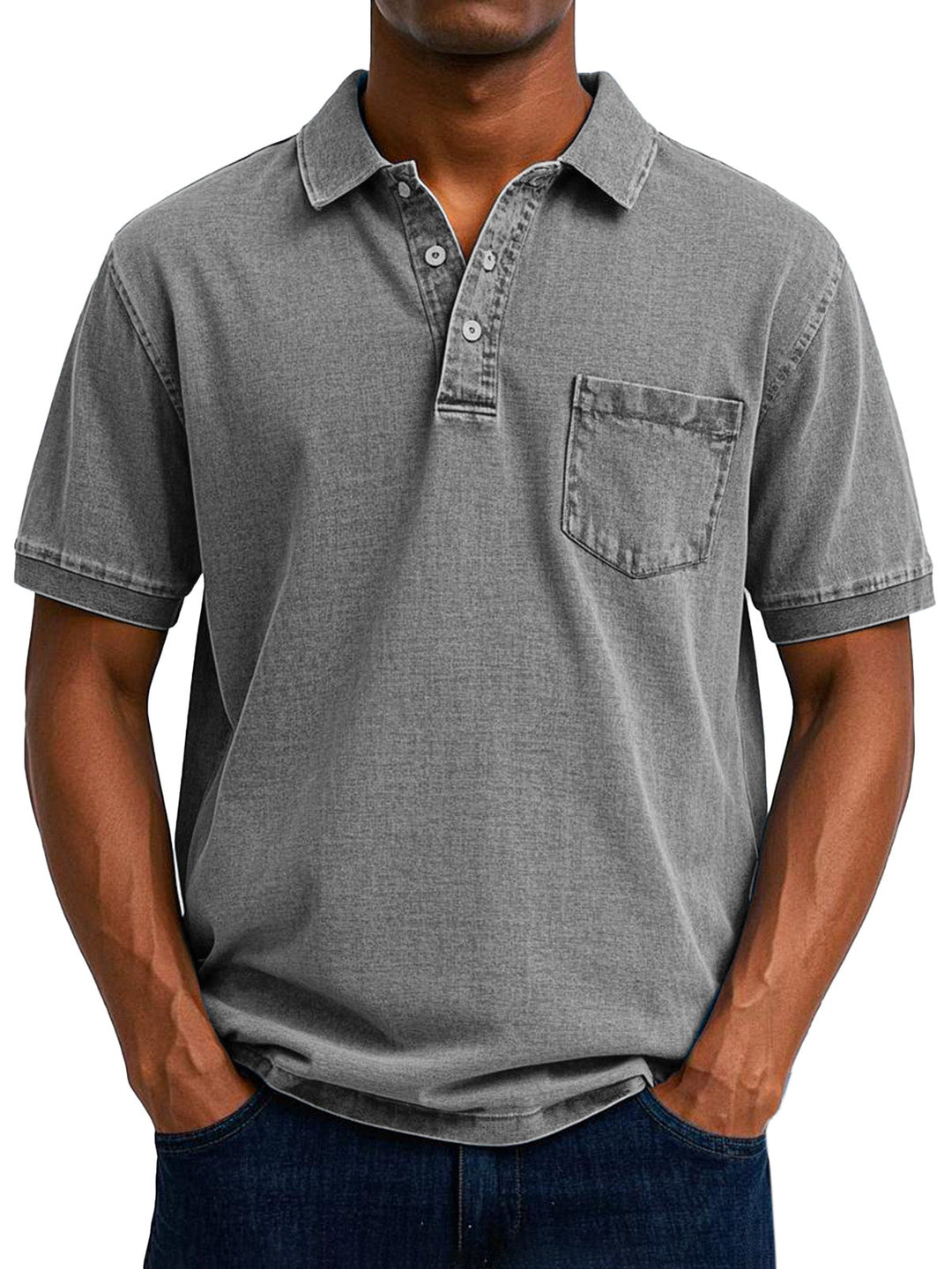 Men's Stylish Denim Polo Shirt