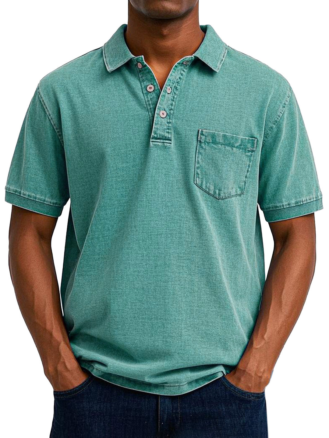 Men's Stylish Denim Polo Shirt