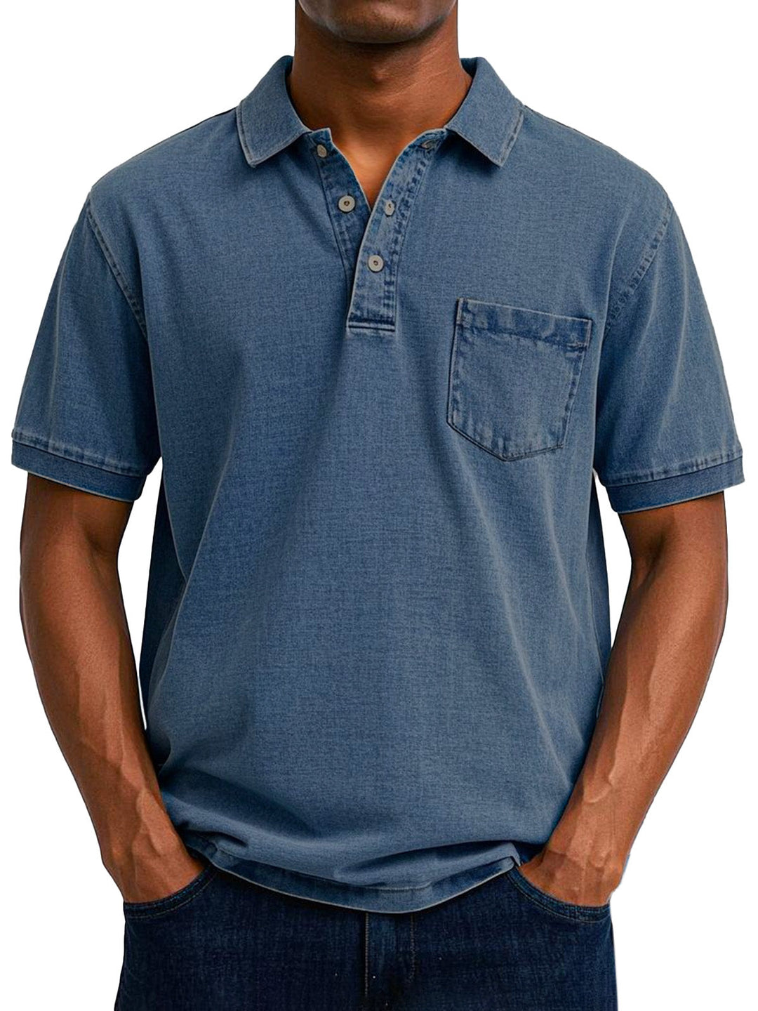 Men's Stylish Denim Polo Shirt