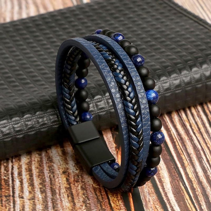 Lucas - Elegant Leather Bracelet Set for the Modern Man