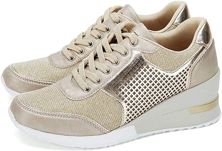 Amelia - Stylish Orthopaedic Trainers with Elegant High Heel and Comfortable Wedge Heel