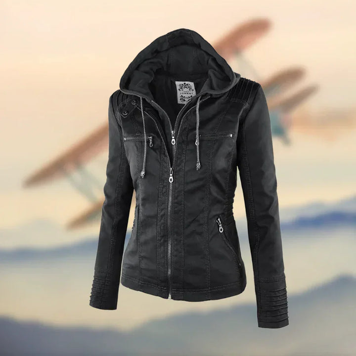 Amélie™ - Premium Leather Jacket with Hood