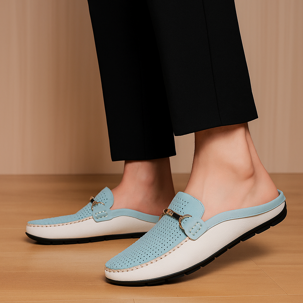 Daniel | Perforated Mule Loafers