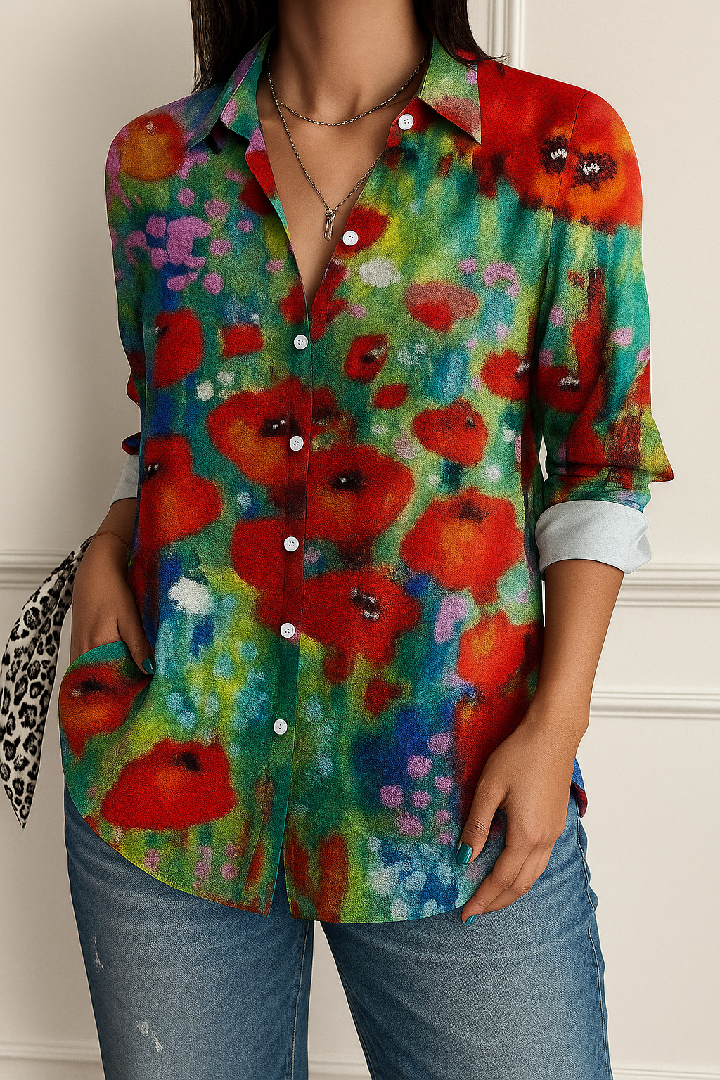 Jenny | Vintage Colourful Blouse