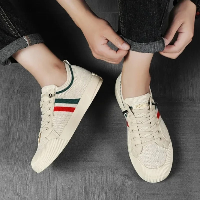 Stripe Knit Casual Sneakers