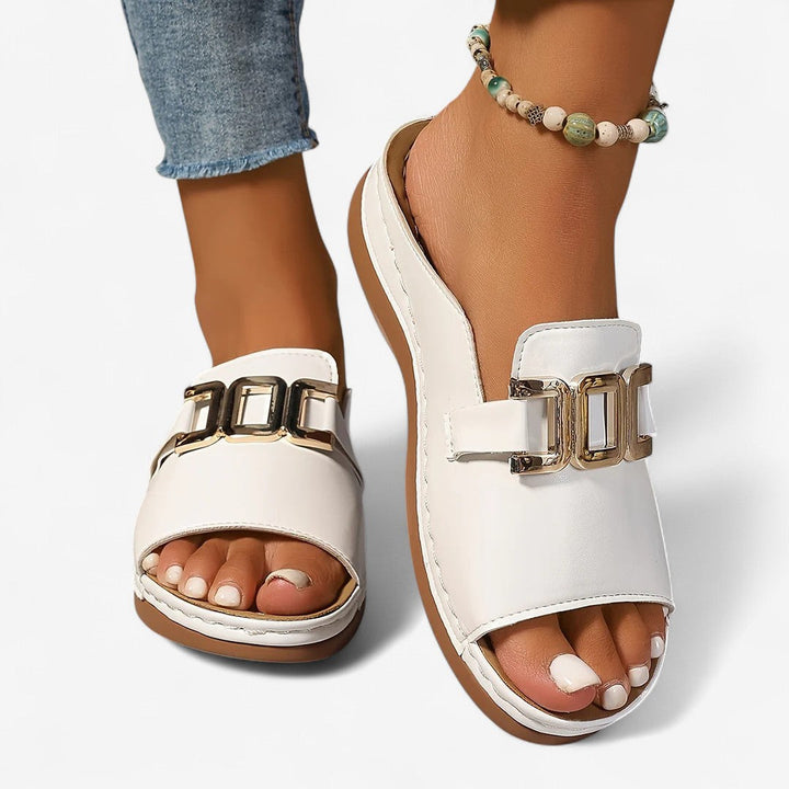 Nives – Open Comfort Sandal with Decorative Buckle