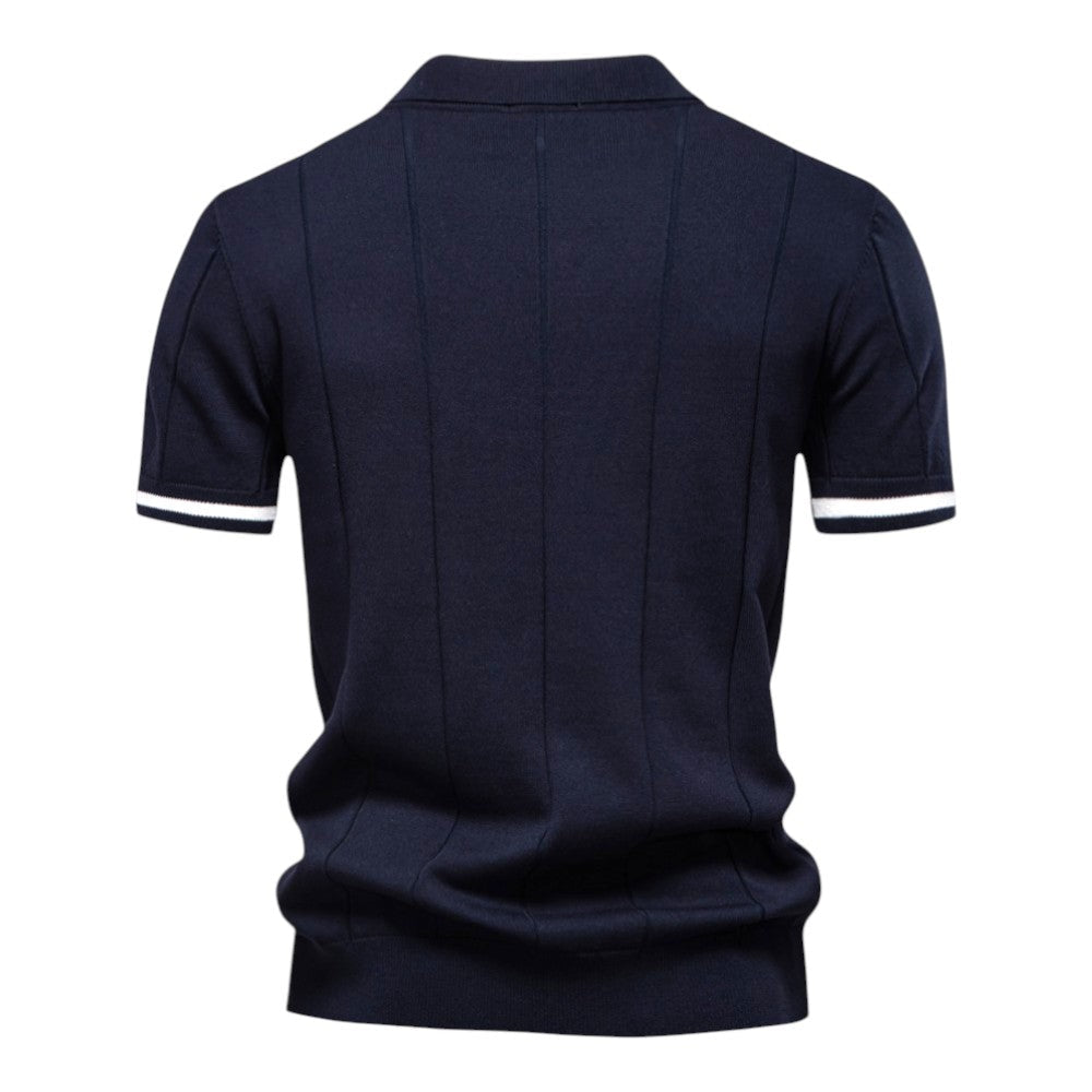 Men's Stretch Knit Texture Viscose Polo Shirt