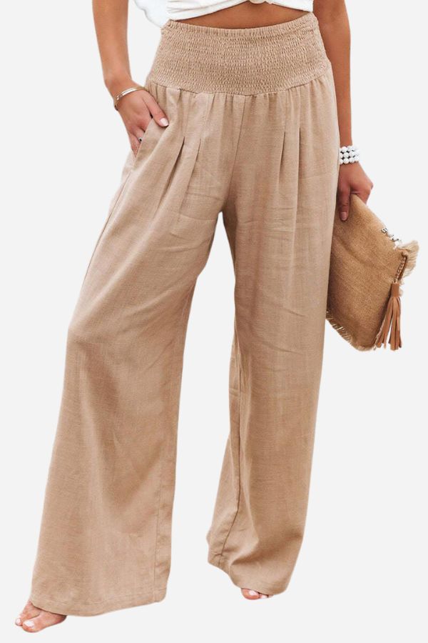 Lucy High-Waist Cotton Palazzo Trousers