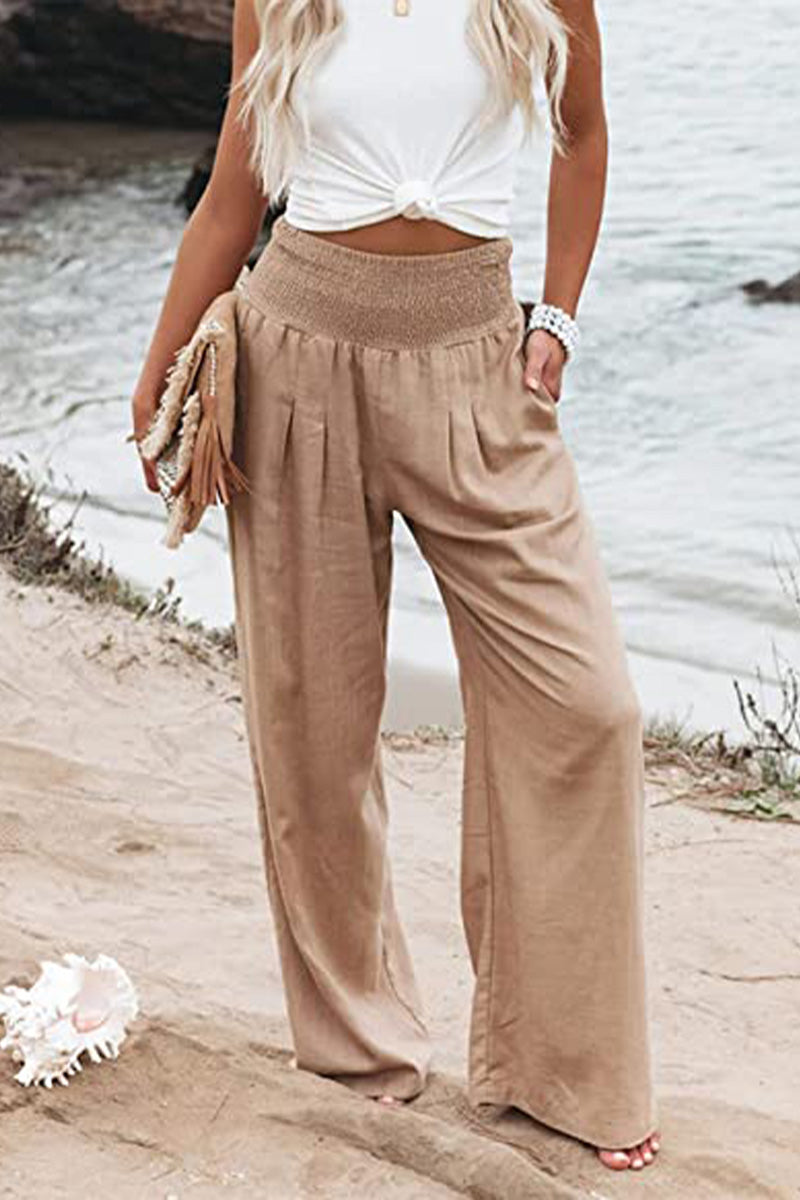 Lucy High-Waist Cotton Palazzo Trousers