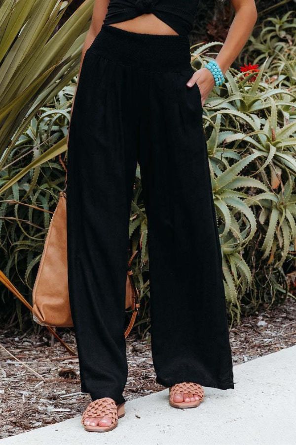 Lucy High-Waist Cotton Palazzo Trousers