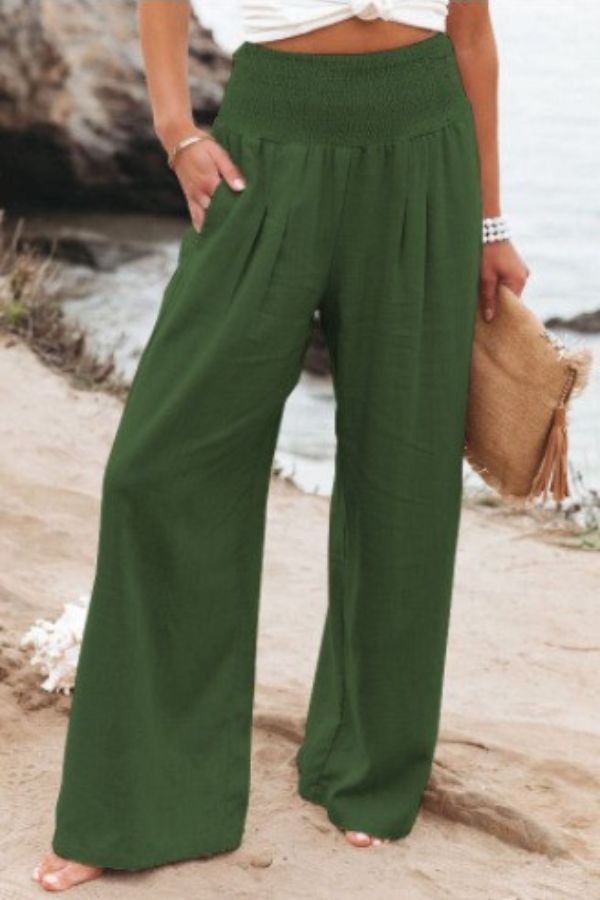 Lucy High-Waist Cotton Palazzo Trousers