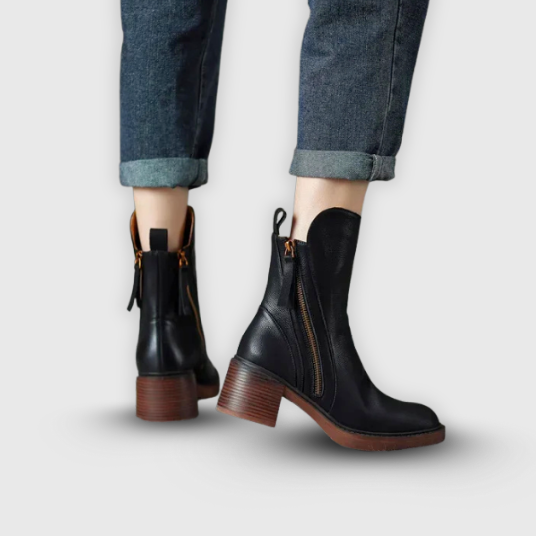 Grazia | Elegant Ankle Boots with Block Heel