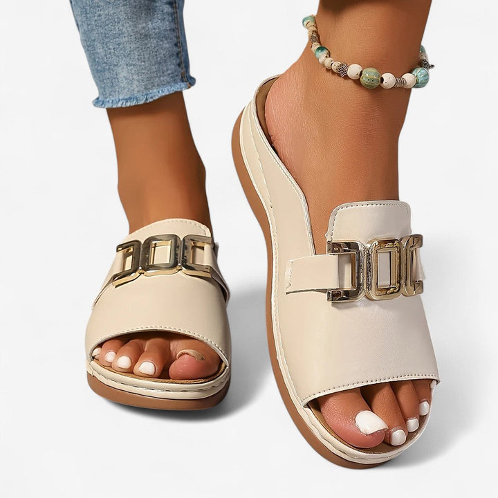 Nives – Open Comfort Sandal with Decorative Buckle