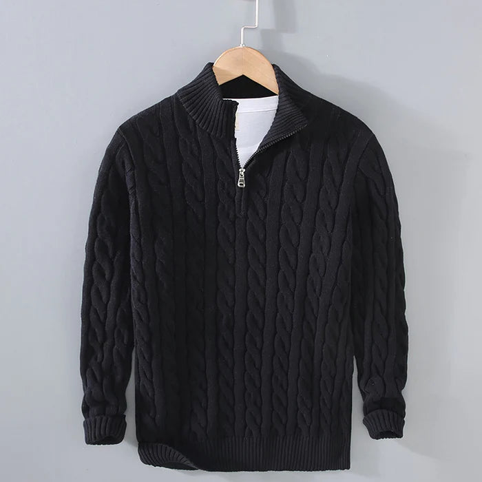 Cozy Chunky Knit Wool Sweater for Men