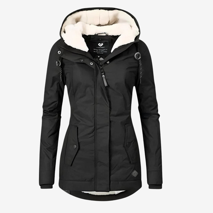Beate - Waterproof Long Jacket with Hood and Lining