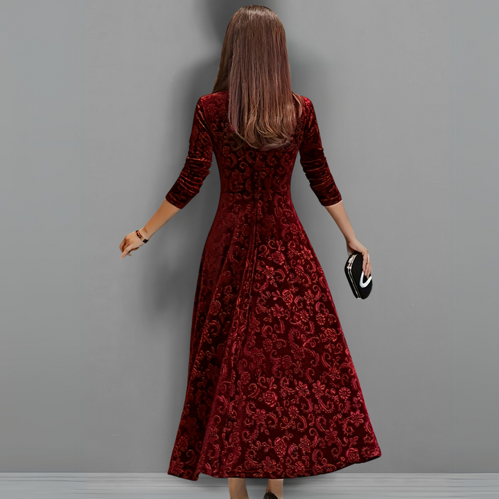Penny | Floral Velvet Dress