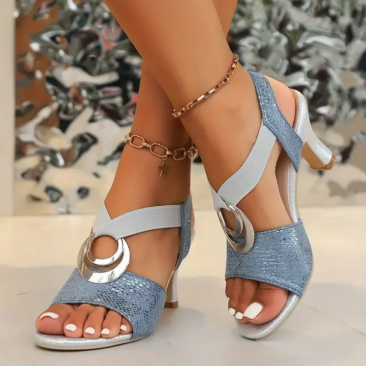Jasmina – Elegant Strappy Heels with Decorative Buckle