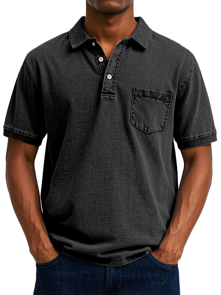 Men's Stylish Denim Polo Shirt