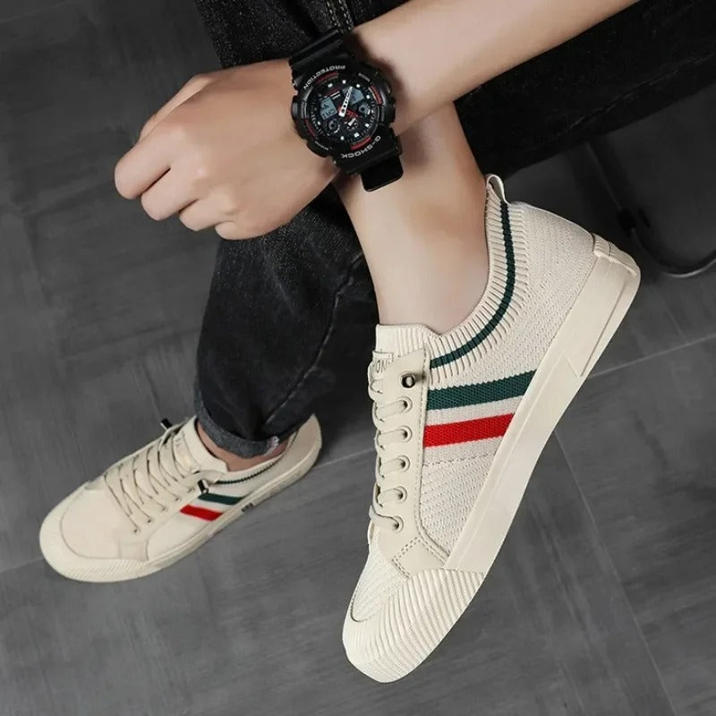 Stripe Knit Casual Sneakers
