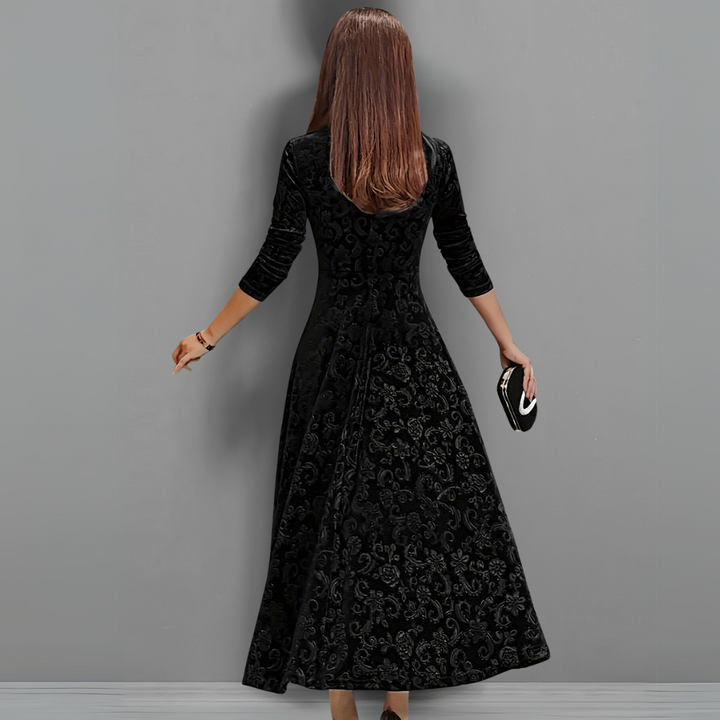 Penny | Floral Velvet Dress