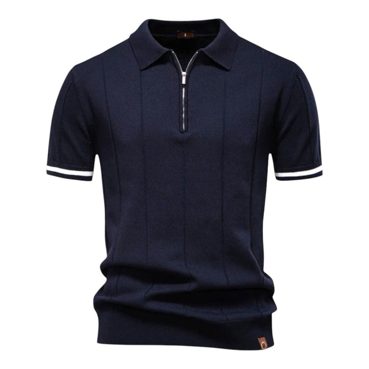 Men's Stretch Knit Texture Viscose Polo Shirt