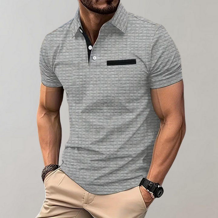 Men's Casual Polo Shirt Classic Short Sleeve Knit Top