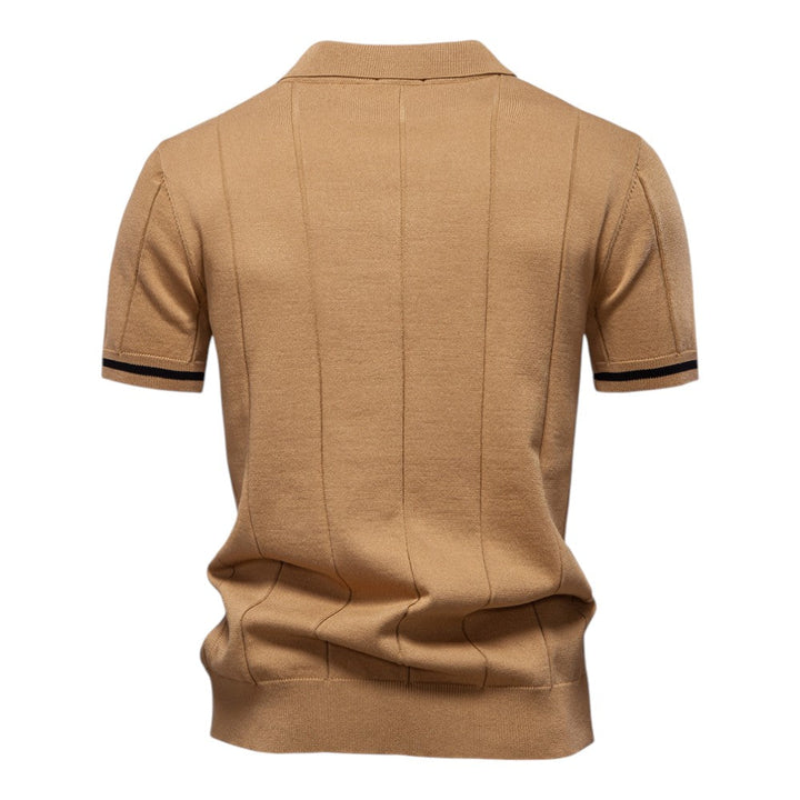 Men's Stretch Knit Texture Viscose Polo Shirt