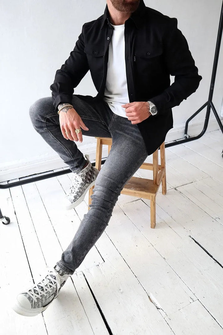 André™ - Leather Jacket with Buttons