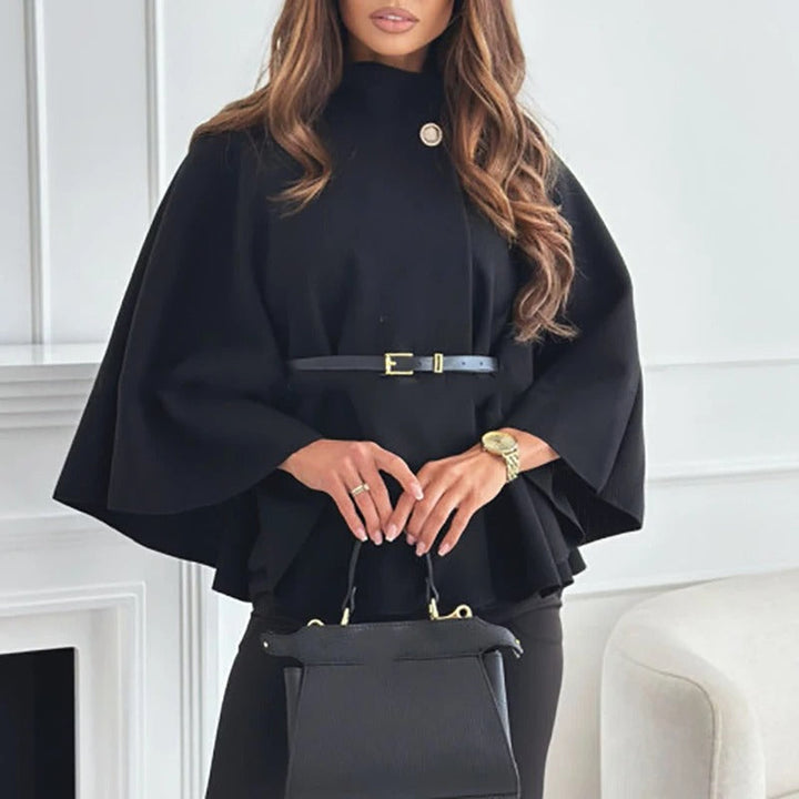 Women's Cape with Belt – Elegant Top with Wide Cut