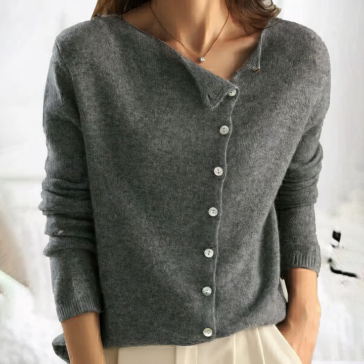 Fashionable Cardigan with Button Closure - Arleth