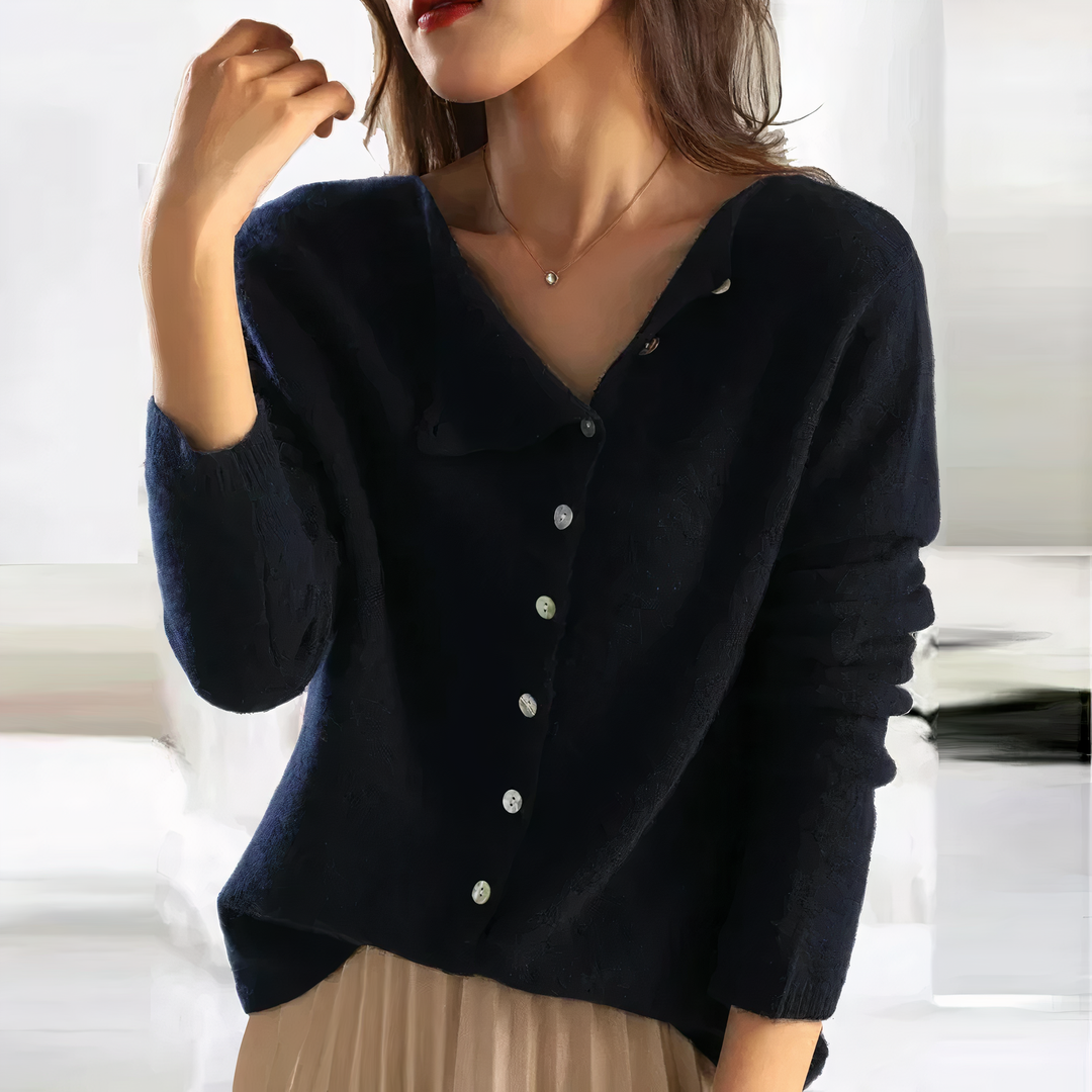 Fashionable Cardigan with Button Closure - Arleth