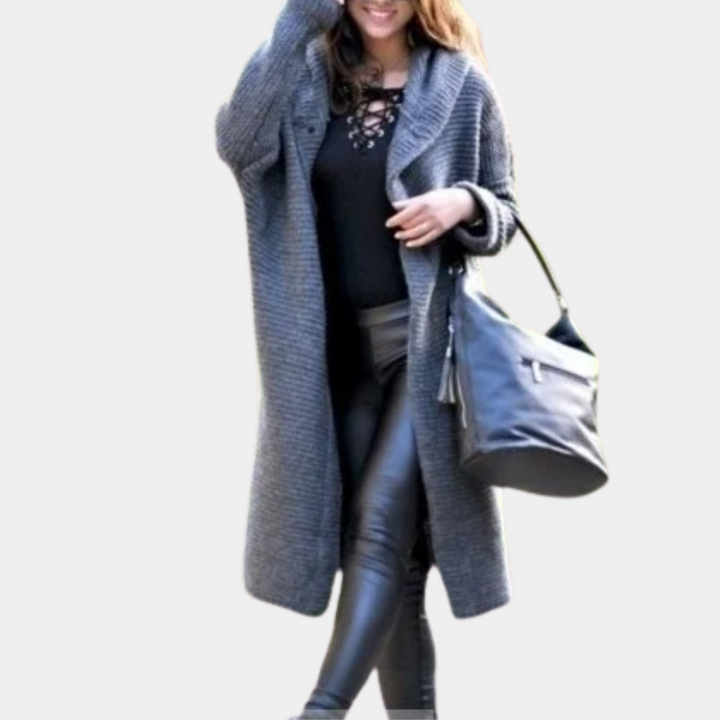 Claudia - Cosy Knitted Jacket with Hood for Women