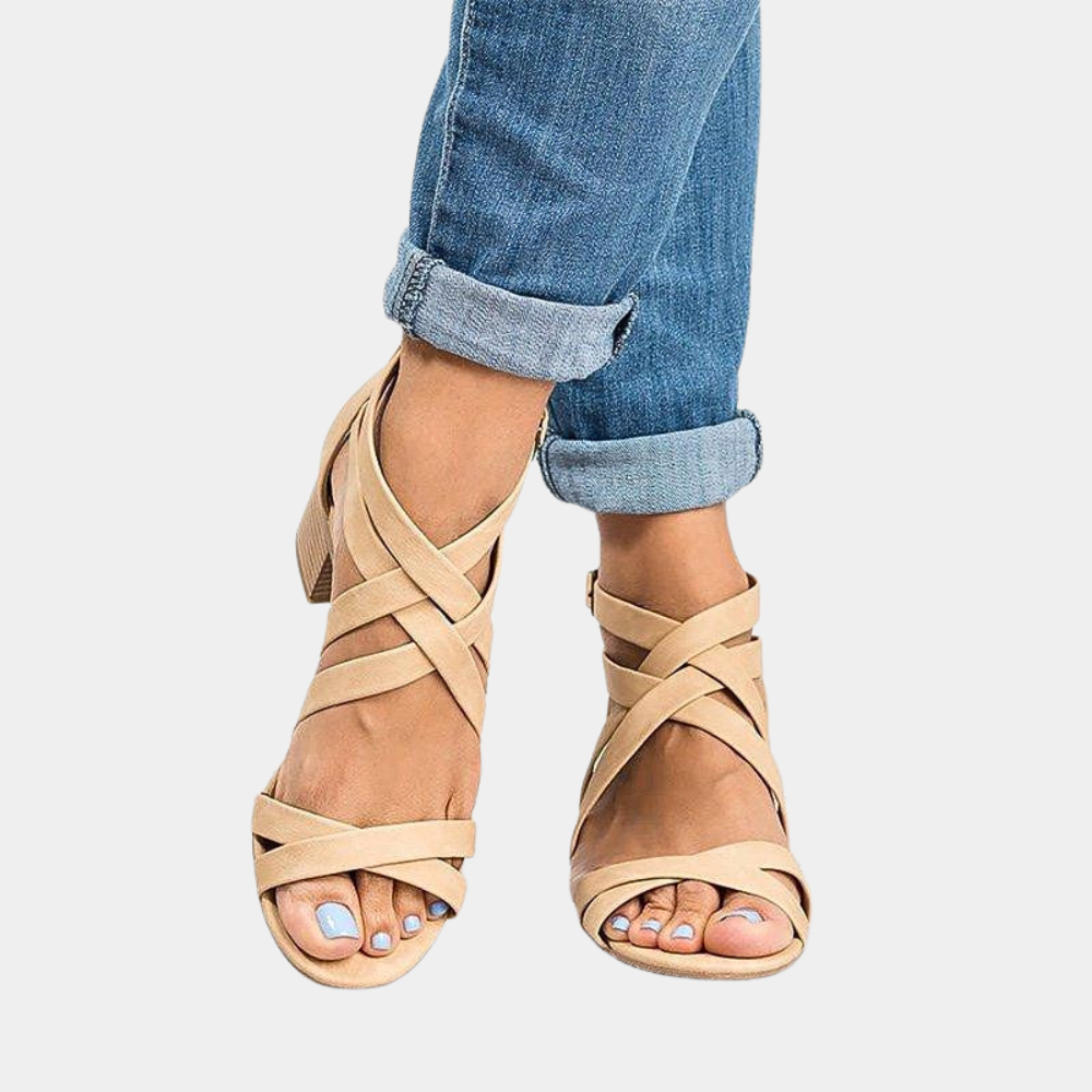 Elegant Women's Sandals with Trendy Stacked Heel