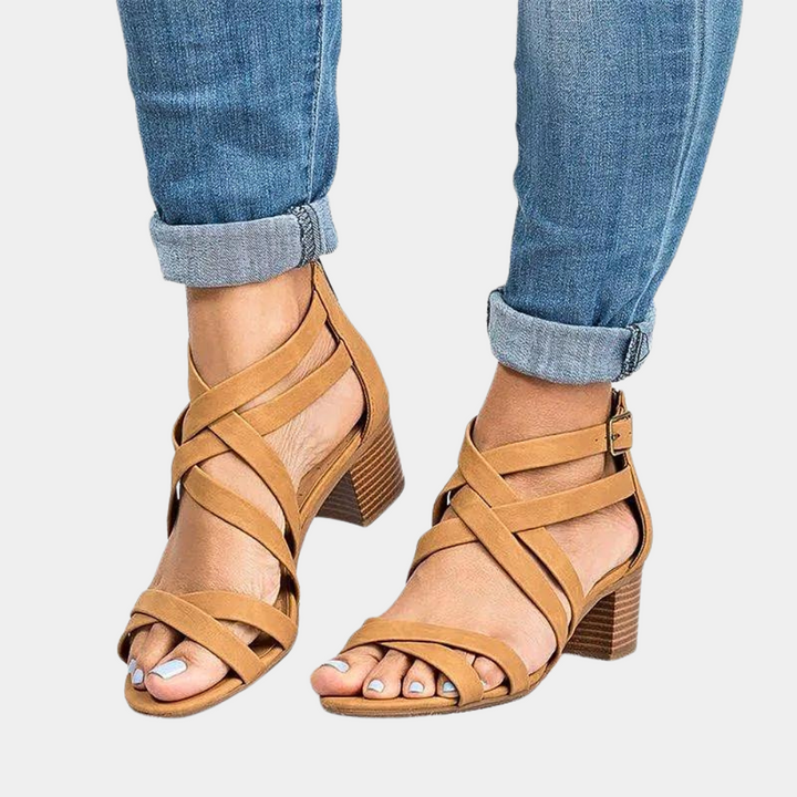 Elegant Women's Sandals with Trendy Stacked Heel