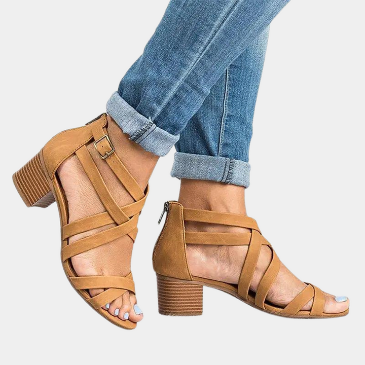 Elegant Women's Sandals with Trendy Stacked Heel
