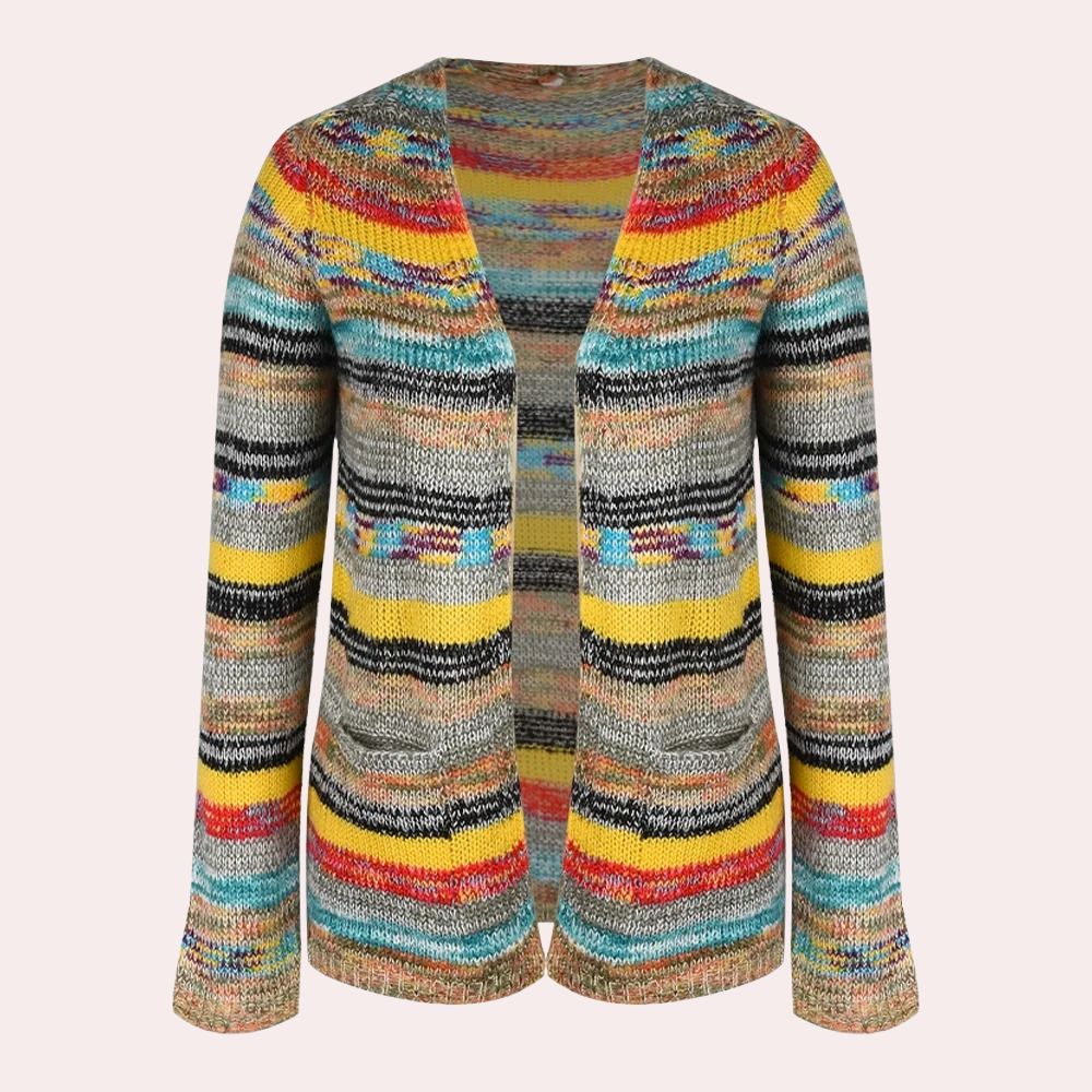 Lina - Vibrant Cardigan for Women with Fashionable V-Neck