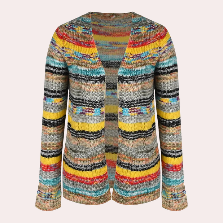 Lina - Vibrant Cardigan for Women with Fashionable V-Neck