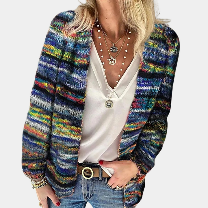 Lina - Vibrant Cardigan for Women with Fashionable V-Neck