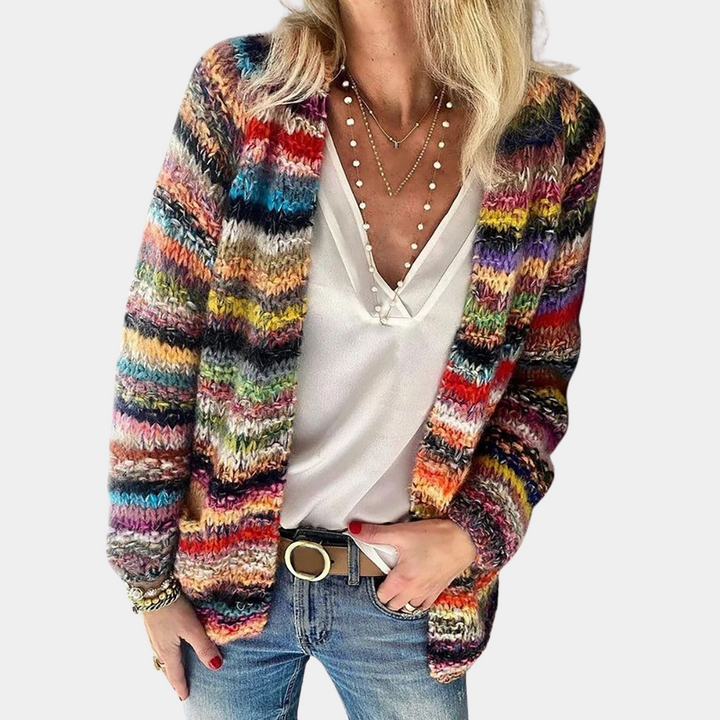 Lina - Vibrant Cardigan for Women with Fashionable V-Neck