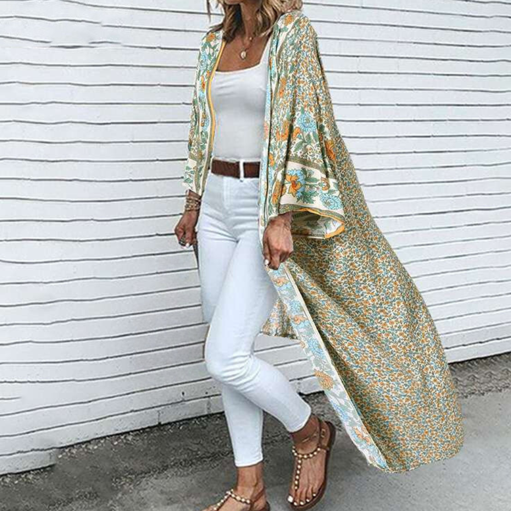 Courtney - Bohemian Blossom Elegance Long Sleeve Cardigan