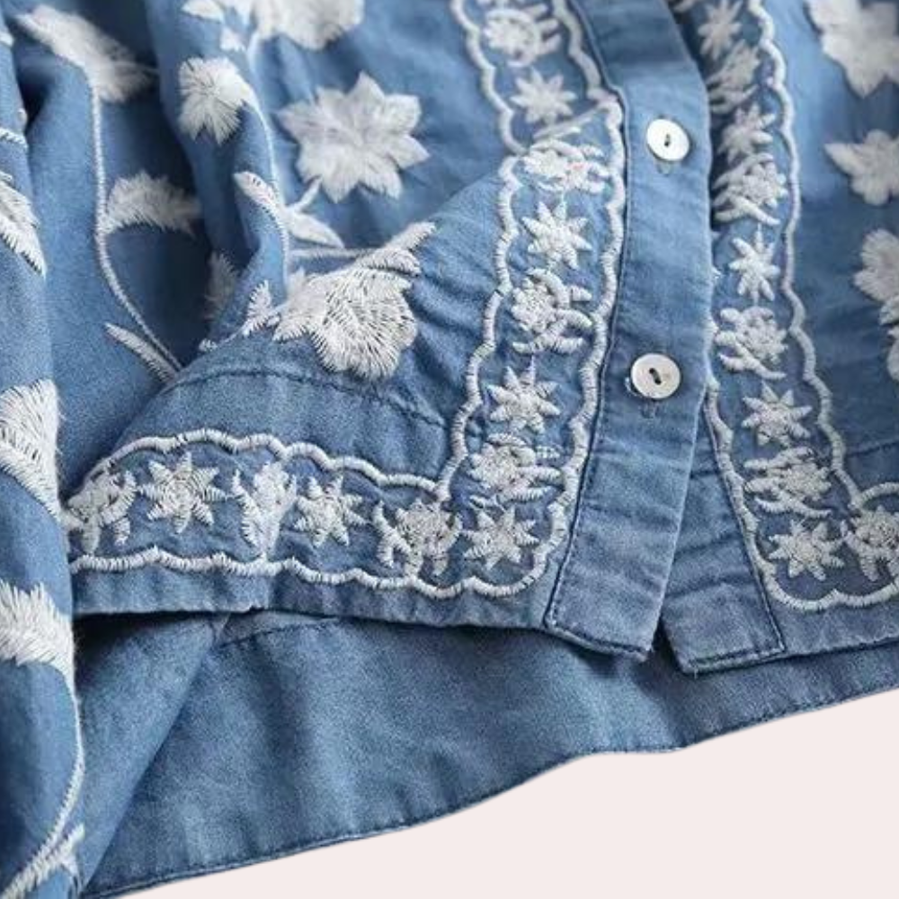 Breanne - Elegant Embroidered Women's Cardigan with Floral Design