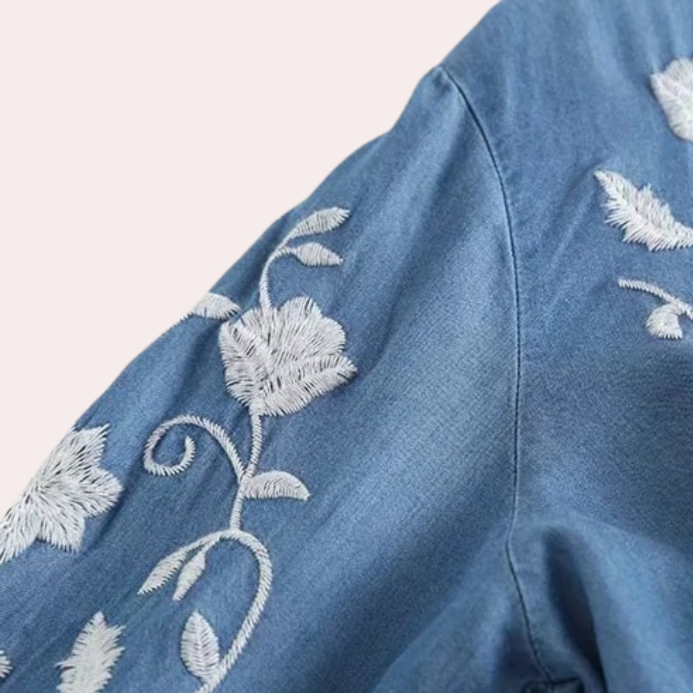 Breanne - Elegant Embroidered Women's Cardigan with Floral Design