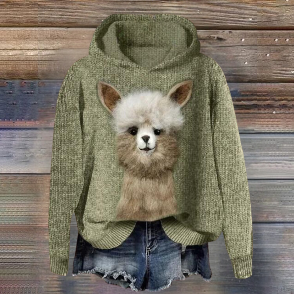 Talia - Trendy Women's Sweater with Vibrant Animal Print