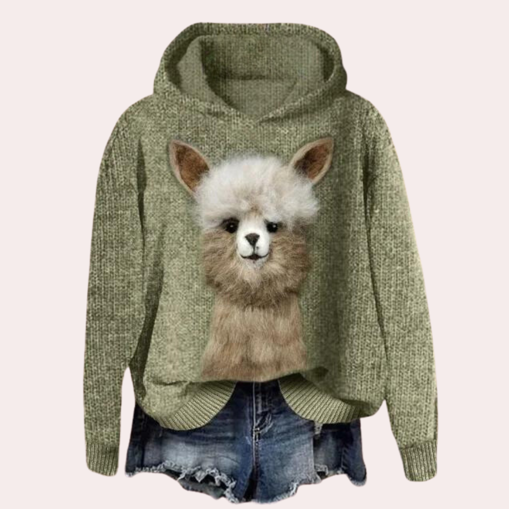 Talia - Trendy Women's Sweater with Vibrant Animal Print